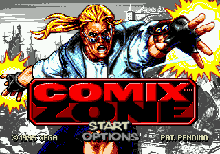 Comix Zone title screen for Sega Genesis
